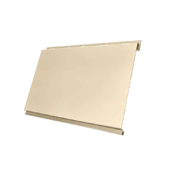 Металлический сайдинг Grand Line Вертикаль 0.45 мм classic Drap ST с пленкой RAL 1015 светлая слоновая кость