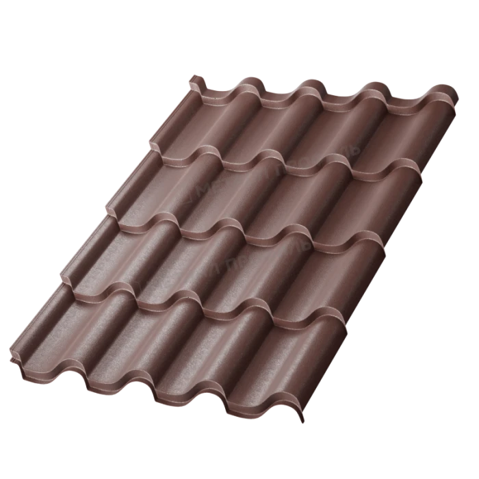 Металлочерепица Металл-Профиль Монтерроса-S 0,5 VikingMP® E RAL 8017 Коричневый шоколад